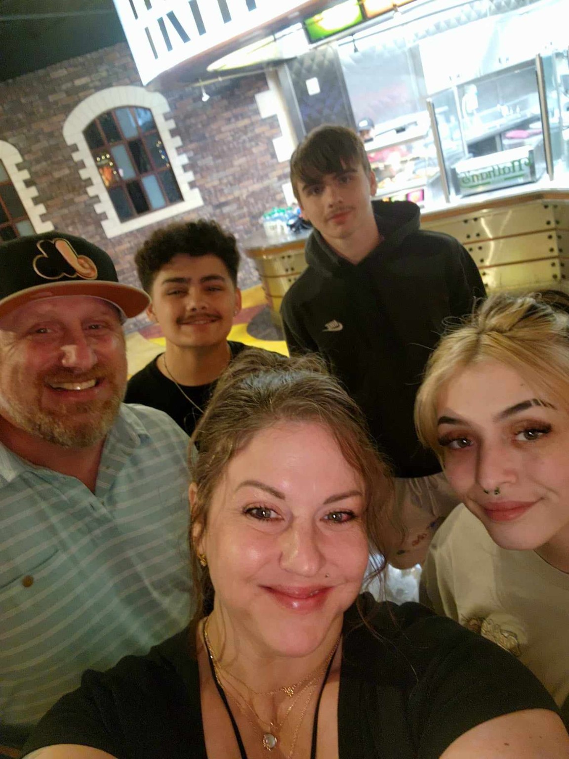 Family selfie night out